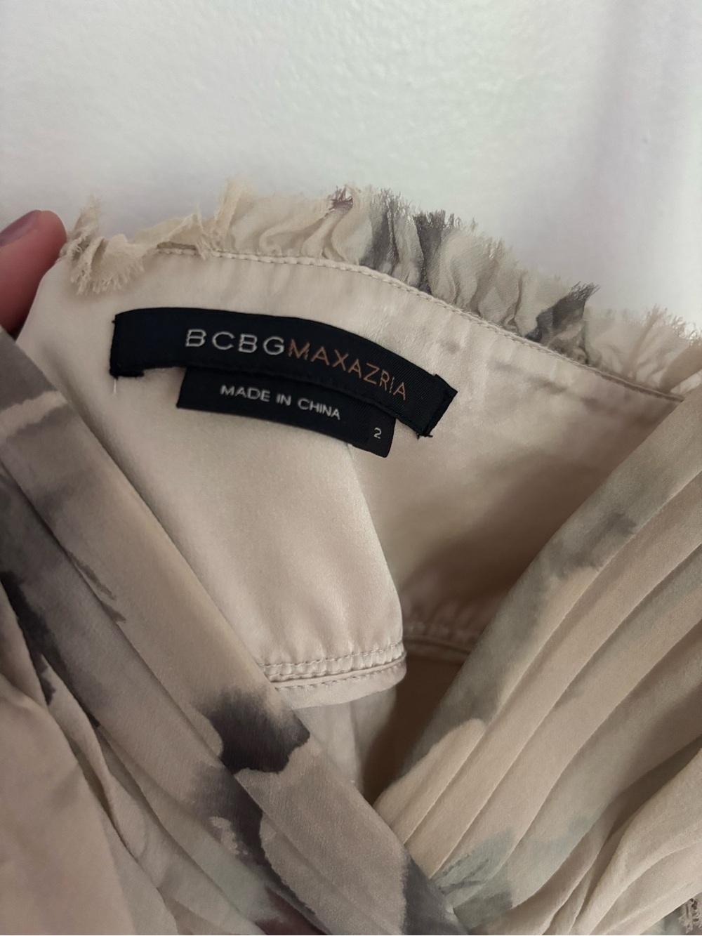 BCBGMaxAzria Beige Floral Midi Dress with Brown Accents - Picture 3 of 3